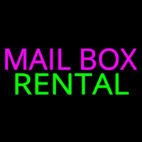 Pink Mailbo  Green Rental Block Neonskylt