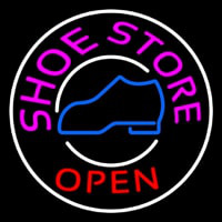 Pink Shoe Store Open Neonskylt