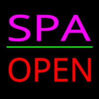 Pink Spa Red Open Neonskylt