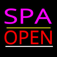 Pink Spa Yellow Line Red Open Neonskylt