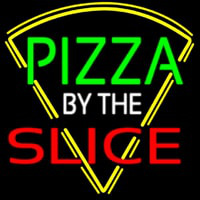 Pizza By The Slice Logo Neonskylt