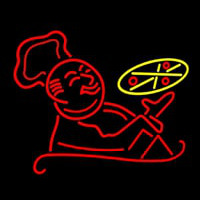 Pizza With Man Logo Neonskylt