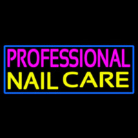 Professional Nail Care With Blue Border Neonskylt