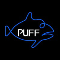 Puff Blue Fish Neonskylt