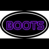 Purple Double Stroke Boots Neonskylt