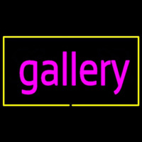 Purple Gallery Yellow Rectangle Neonskylt