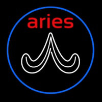 Red Aries White Aries Logo With Blue Circle Neonskylt