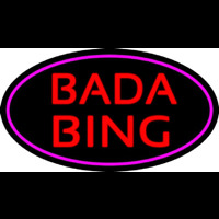 Red Bada Bing With Pink Border Club Neonskylt