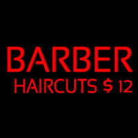 Red Barber Haircuts Neonskylt