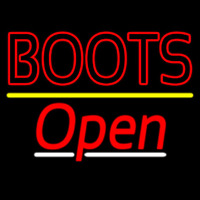 Red Boots Open Neonskylt