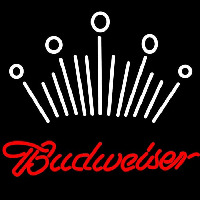 Red Budweiser White Crown Beer Sign Neonskylt