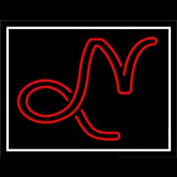 Red Capricorn Logo White Border Neonskylt