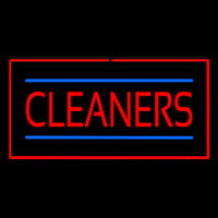 Red Cleaners Blue Lines Red Border Neonskylt