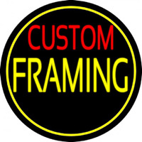 Red Custom Yellow Framing With Circle Neonskylt