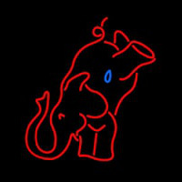 Red Elephant Neonskylt