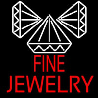 Red Fine Jewelry Block Neonskylt