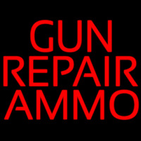 Red Gun Repair Ammo Neonskylt