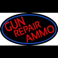 Red Gun Repair Ammo Neonskylt