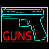 Red Gun Turquoise Logo Neonskylt