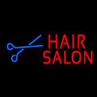 Red Hair Salon With Scissor Neonskylt