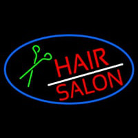 Red Hair Salon With Scissor Neonskylt