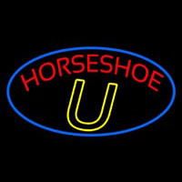 Red Horseshoe Blue Border Neonskylt