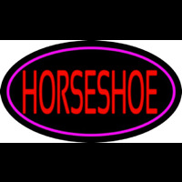 Red Horseshoe With Border Neonskylt