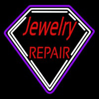 Red Jewelry Repair Diamond Border Neonskylt