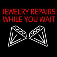 Red Jewelry Repairs While You Wait Logo Neonskylt