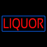 Red Liquor Blue Border Neonskylt