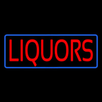 Red Liquors Blue Border Neonskylt