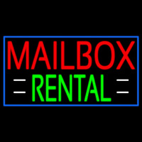 Red Mailbo  Rental With White Line 2 Neonskylt