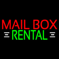 Red Mailbo  Rental With White Line Neonskylt