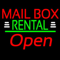 Red Mailbo  Rental With White Line Open 2 Neonskylt