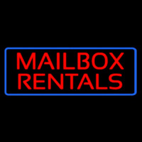 Red Mailbo  Rentals Blue Border Neonskylt