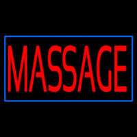 Red Massage Blue Border Neonskylt