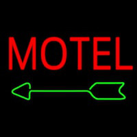 Red Motel With Green Arrow Neonskylt