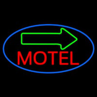 Red Motel With Green Arrow Neonskylt