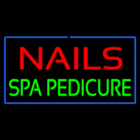 Red Nails Green Spa Pedicure With Blue Border Neonskylt