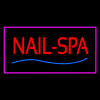 Red Nails Spa With Pink Border Neonskylt