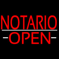 Red Notario Open Neonskylt
