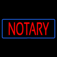 Red Notary Blue Border Neonskylt