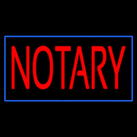 Red Notary Blue Border Neonskylt