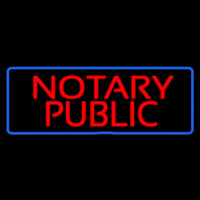 Red Notary Public Blue Border Neonskylt