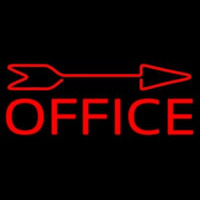 Red Office With Arrow Neonskylt