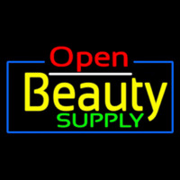 Red Open Beauty Supply Neonskylt