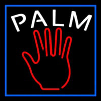 Red Palm Blue Border Neonskylt