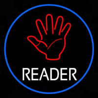 Red Palm White Reader Neonskylt