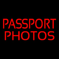 Red Passport Photos Neonskylt