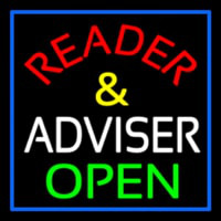 Red Reader And White Advisor Open Neonskylt